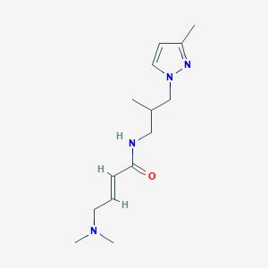 molecular formula C14H24N4O B2376380 (E)-4-(Dimethylamino)-N-[2-methyl-3-(3-methylpyrazol-1-yl)propyl]but-2-enamide CAS No. 2411329-20-7