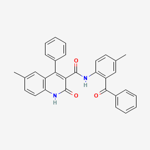 molecular formula C31H24N2O3 B2376401 N-(2-benzoyl-4-methylphenyl)-6-methyl-2-oxo-4-phenyl-1,2-dihydroquinoline-3-carboxamide CAS No. 377760-77-5