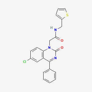 molecular formula C21H16ClN3O2S B2376417 2-(6-chloro-2-oxo-4-phenylquinazolin-1-yl)-N-(thiophen-2-ylmethyl)acetamide CAS No. 932321-32-9