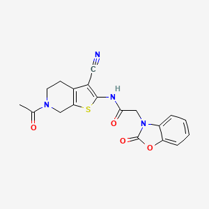 N-(6-acetyl-3-cyano-4,5,6,7-tetrahydrothieno[2,3-c]pyridin-2-yl)-2-(2-oxobenzo[d]oxazol-3(2H)-yl)acetamide