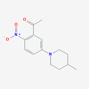 molecular formula C14H18N2O3 B2376423 1-[5-(4-Methylpiperidino)-2-nitrophenyl]-1-ethanone CAS No. 923224-91-3