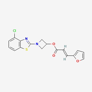 molecular formula C17H13ClN2O3S B2376424 (E)-1-(4-chlorobenzo[d]thiazol-2-yl)azetidin-3-yl 3-(furan-2-yl)acrylate CAS No. 1396889-72-7