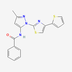 N-(3-methyl-1-(4-(thiophen-2-yl)thiazol-2-yl)-1H-pyrazol-5-yl)benzamide