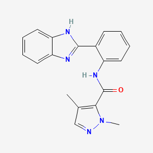molecular formula C19H17N5O B2376433 N-(2-(1H-benzo[d]imidazol-2-yl)phenyl)-1,4-dimethyl-1H-pyrazole-5-carboxamide CAS No. 1207049-68-0