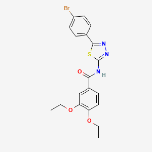 molecular formula C19H18BrN3O3S B2376436 N-(5-(4-bromophenyl)-1,3,4-thiadiazol-2-yl)-3,4-diethoxybenzamide CAS No. 476463-49-7