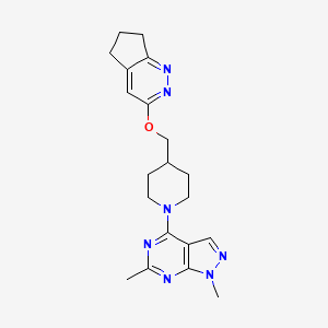 molecular formula C20H25N7O B2376437 4-[4-(6,7-Dihydro-5H-cyclopenta[c]pyridazin-3-yloxymethyl)piperidin-1-yl]-1,6-dimethylpyrazolo[3,4-d]pyrimidine CAS No. 2310123-84-1