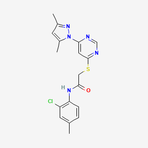 N-(2-chloro-4-methylphenyl)-2-((6-(3,5-dimethyl-1H-pyrazol-1-yl)pyrimidin-4-yl)thio)acetamide