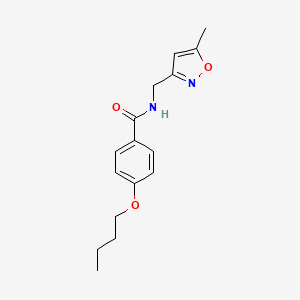 molecular formula C16H20N2O3 B2376458 4-丁氧基-N-((5-甲基异噁唑-3-基)甲基)苯甲酰胺 CAS No. 1257552-67-2
