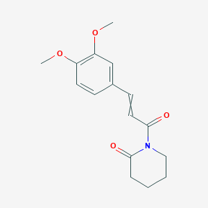 molecular formula C16H19NO4 B237646 1-[3-(3,4-Dimethoxyphenyl)prop-2-enoyl]piperidin-2-one CAS No. 130263-10-4