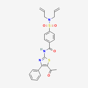 molecular formula C24H23N3O4S2 B2376460 N-(5-acetyl-4-phenylthiazol-2-yl)-4-(N,N-diallylsulfamoyl)benzamide CAS No. 361481-66-5