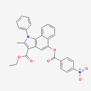 molecular formula C29H22N2O6 B2376465 ethyl 2-methyl-5-((4-nitrobenzoyl)oxy)-1-phenyl-1H-benzo[g]indole-3-carboxylate CAS No. 392242-57-8
