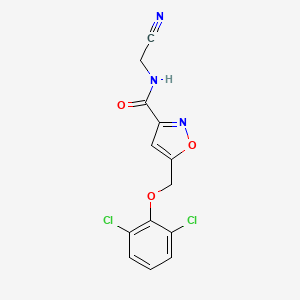 molecular formula C13H9Cl2N3O3 B2376468 N-(cyanomethyl)-5-[(2,6-dichlorophenoxy)methyl]-1,2-oxazole-3-carboxamide CAS No. 1427727-04-5