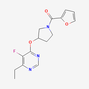 (3-((6-Ethyl-5-fluoropyrimidin-4-yl)oxy)pyrrolidin-1-yl)(furan-2-yl)methanone