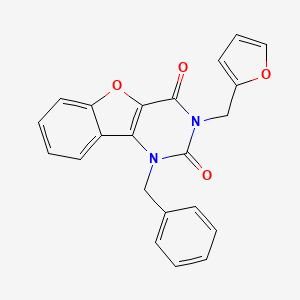 molecular formula C22H16N2O4 B2376480 1-Benzyl-3-(furan-2-ylmethyl)-[1]benzofuro[3,2-d]pyrimidine-2,4-dione CAS No. 892421-89-5