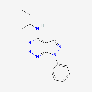molecular formula C14H16N6 B2376486 N-(仲丁基)-7-苯基-7H-吡唑并[3,4-d][1,2,3]三嗪-4-胺 CAS No. 1257553-51-7