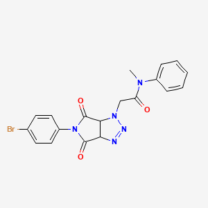 molecular formula C19H16BrN5O3 B2376498 2-(5-(4-bromophenyl)-4,6-dioxo-4,5,6,6a-tetrahydropyrrolo[3,4-d][1,2,3]triazol-1(3aH)-yl)-N-methyl-N-phenylacetamide CAS No. 1052620-18-4