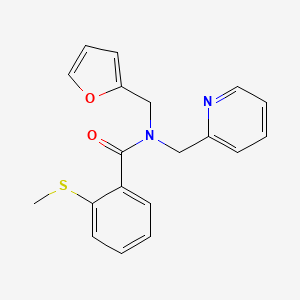 molecular formula C19H18N2O2S B2376522 N-(furan-2-ylmethyl)-2-(methylthio)-N-(pyridin-2-ylmethyl)benzamide CAS No. 1286710-00-6