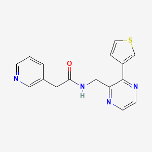molecular formula C16H14N4OS B2376530 2-(pyridin-3-yl)-N-((3-(thiophen-3-yl)pyrazin-2-yl)methyl)acetamide CAS No. 2034425-78-8