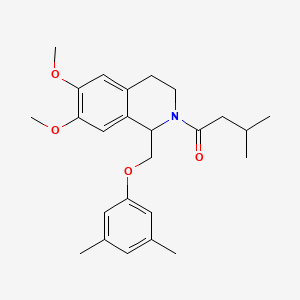 1-(1-((3,5-dimethylphenoxy)methyl)-6,7-dimethoxy-3,4-dihydroisoquinolin-2(1H)-yl)-3-methylbutan-1-one