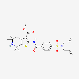 methyl 2-(4-(N,N-diallylsulfamoyl)benzamido)-5,5,7,7-tetramethyl-4,5,6,7-tetrahydrothieno[2,3-c]pyridine-3-carboxylate