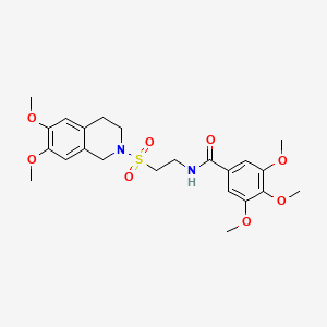 molecular formula C23H30N2O8S B2376544 N-(2-((6,7-dimethoxy-3,4-dihydroisoquinolin-2(1H)-yl)sulfonyl)ethyl)-3,4,5-trimethoxybenzamide CAS No. 922120-46-5