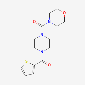 molecular formula C14H19N3O3S B2376546 吗啉-4-基-[4-(噻吩-2-羰基)-哌嗪-1-基]-甲酮 CAS No. 892282-98-3