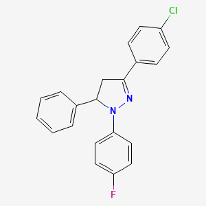 3-(4-chlorophenyl)-1-(4-fluorophenyl)-5-phenyl-4,5-dihydro-1H-pyrazole