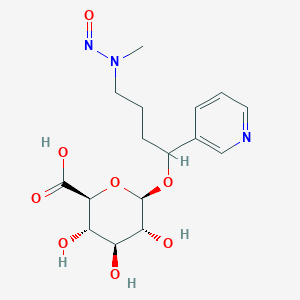 molecular formula C16H23N3O8 B237655 4-(甲基亚硝胺)-1-(3-吡啶基)-1-丁醇葡糖醛酸苷 CAS No. 131119-04-5