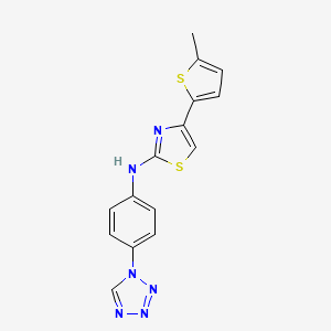 molecular formula C15H12N6S2 B2376562 N-(4-(1H-四唑-1-基)苯基)-4-(5-甲基噻吩-2-基)噻唑-2-胺 CAS No. 1797636-50-0