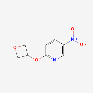 molecular formula C8H8N2O4 B2376564 5-Nitro-2-(oxetan-3-yloxy)pyridine CAS No. 1349719-05-6