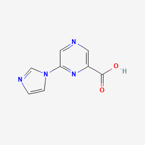 molecular formula C8H6N4O2 B2376568 6-咪唑-1-基吡嗪-2-羧酸 CAS No. 1534898-66-2