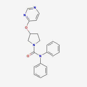 molecular formula C21H20N4O2 B2376570 N,N-diphenyl-3-(pyrimidin-4-yloxy)pyrrolidine-1-carboxamide CAS No. 2034361-21-0