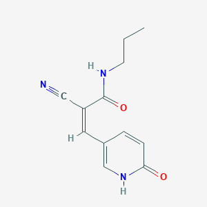 molecular formula C12H13N3O2 B2376574 (Z)-2-Cyano-3-(6-oxo-1H-pyridin-3-yl)-N-propylprop-2-enamide CAS No. 2094964-88-0