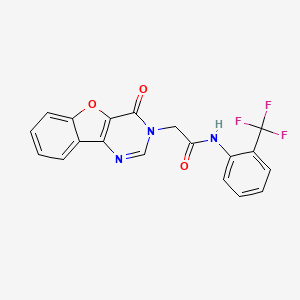 molecular formula C19H12F3N3O3 B2376580 2-(4-oxobenzofuro[3,2-d]pyrimidin-3(4H)-yl)-N-(2-(trifluoromethyl)phenyl)acetamide CAS No. 849678-29-1