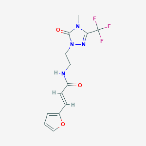 (E)-3-(furan-2-yl)-N-(2-(4-methyl-5-oxo-3-(trifluoromethyl)-4,5-dihydro-1H-1,2,4-triazol-1-yl)ethyl)acrylamide