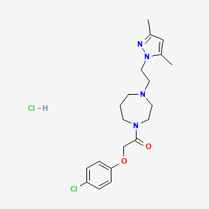 2-(4-chlorophenoxy)-1-(4-(2-(3,5-dimethyl-1H-pyrazol-1-yl)ethyl)-1,4-diazepan-1-yl)ethanone hydrochloride