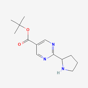 molecular formula C13H19N3O2 B2376595 Tert-butyl 2-pyrrolidin-2-ylpyrimidine-5-carboxylate CAS No. 2248375-90-6
