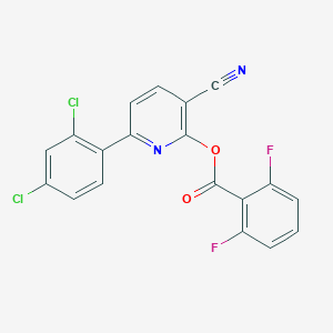 3-Cyano-6-(2,4-dichlorophenyl)-2-pyridinyl 2,6-difluorobenzenecarboxylate