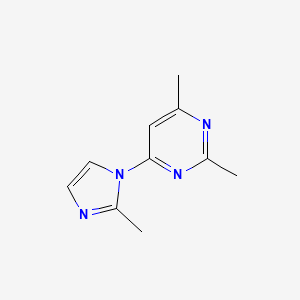 molecular formula C10H12N4 B2376609 2,4-dimethyl-6-(2-methyl-1H-imidazol-1-yl)pyrimidine CAS No. 1342176-85-5