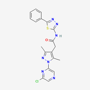 2-[1-(6-chloropyrazin-2-yl)-3,5-dimethyl-1H-pyrazol-4-yl]-N-(5-phenyl-1,3,4-thiadiazol-2-yl)acetamide