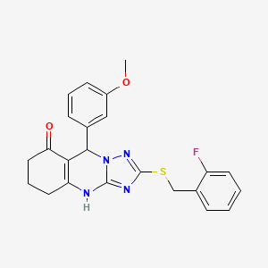 2-((2-fluorobenzyl)thio)-9-(3-methoxyphenyl)-5,6,7,9-tetrahydro-[1,2,4]triazolo[5,1-b]quinazolin-8(4H)-one
