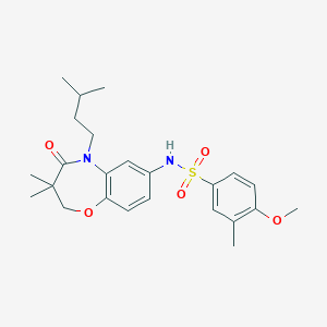N-(5-isopentyl-3,3-dimethyl-4-oxo-2,3,4,5-tetrahydrobenzo[b][1,4]oxazepin-7-yl)-4-methoxy-3-methylbenzenesulfonamide