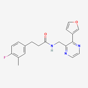 molecular formula C19H18FN3O2 B2376625 3-(4-fluoro-3-methylphenyl)-N-((3-(furan-3-yl)pyrazin-2-yl)methyl)propanamide CAS No. 2034612-19-4