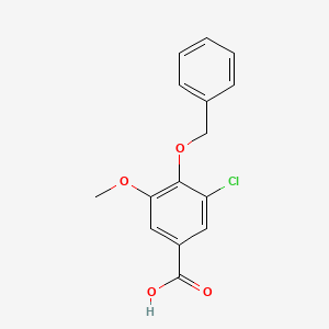 molecular formula C15H13ClO4 B2376626 4-(苄氧基)-3-氯-5-甲氧基苯甲酸 CAS No. 857599-19-0