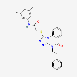 N-(3,5-dimethylphenyl)-2-((5-oxo-4-phenethyl-4,5-dihydro-[1,2,4]triazolo[4,3-a]quinazolin-1-yl)thio)acetamide