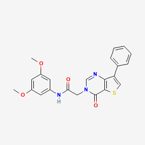 molecular formula C22H19N3O4S B2376647 N-(3,5-dimethoxyphenyl)-2-(4-oxo-7-phenylthieno[3,2-d]pyrimidin-3(4H)-yl)acetamide CAS No. 1105236-03-0