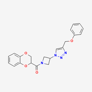 (2,3-dihydrobenzo[b][1,4]dioxin-2-yl)(3-(4-(phenoxymethyl)-1H-1,2,3-triazol-1-yl)azetidin-1-yl)methanone