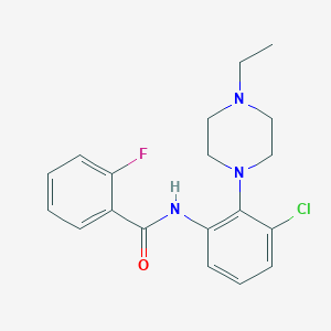 molecular formula C19H21ClFN3O B237667 N-[3-chloro-2-(4-ethylpiperazin-1-yl)phenyl]-2-fluorobenzamide 