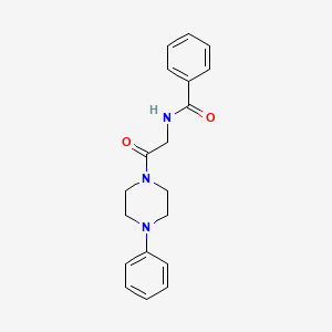 molecular formula C19H21N3O2 B2376674 N-[2-oxo-2-(4-phenylpiperazin-1-yl)ethyl]benzamide CAS No. 320420-15-3