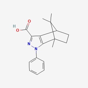 1,10,10-Trimethyl-3-phenyl-3,4-diazatricyclo[5.2.1.0^{2,6}]deca-2(6),4-diene-5-carboxylic acid